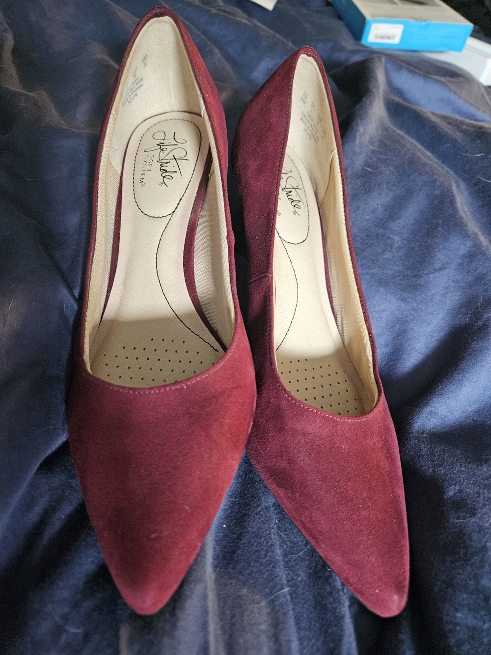 LifeStride SoftSystem Women's Burgundy Suede Pointed-Toe Pumps